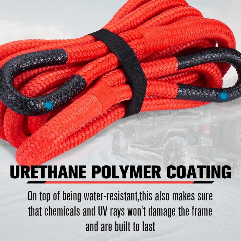 FIERYRED 3/4” x 20FT Kinetic Recovery Rope Kit with 2 Soft Shackles, 26500LBS MBS Heavy Duty Tow Rope Snatch Strap Offroad for SUV, Truck, Car and Tractor - Image 5